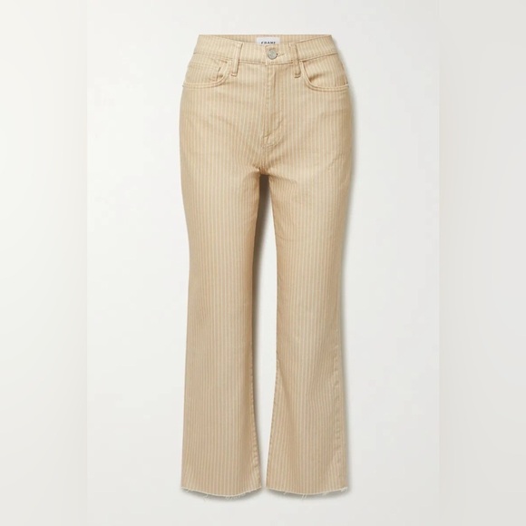 FRAME Le Jane Crop Striped Straight-Leg Jeans NWT SZ 26 ✨✨🔥🔥 - Picture 1 of 7